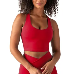 YITTY Active Women's UltraLuxe Built-in Bra Tank Top, Athleisure, 4-Way-Stretch, Heated Red