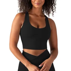 YITTY Active Women's UltraLuxe Built-in Bra Tank Top, Athleisure, 4-Way-Stretch, Iconic Black