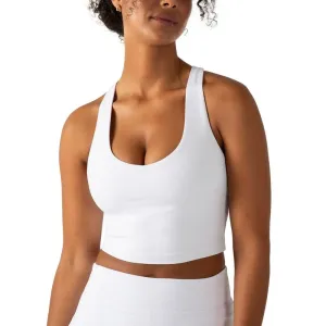 YITTY Active Women's UltraLuxe Built-in Bra Tank Top, Athleisure, 4-Way-Stretch, True White,