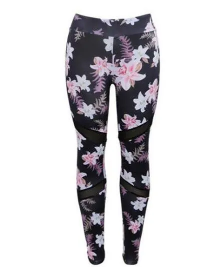 Yomay Women 2 Piece Yoga Set Floral Print Bra Long Pants Sports suit gym Fitness Suit vest tight legging Sport sets Sportswear