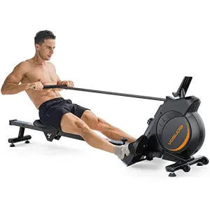 YOSUDA Magnetic Rowing Machine 350 LB Weight Capacity - Foldable Rower for Home Use with LCD Monitor, Tablet Holder and Comfortable Seat Cushion